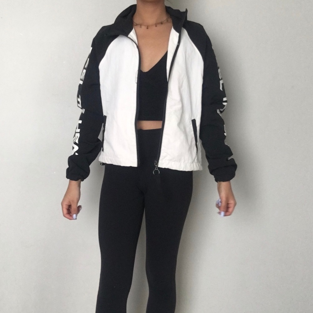 Black and white windbreaker